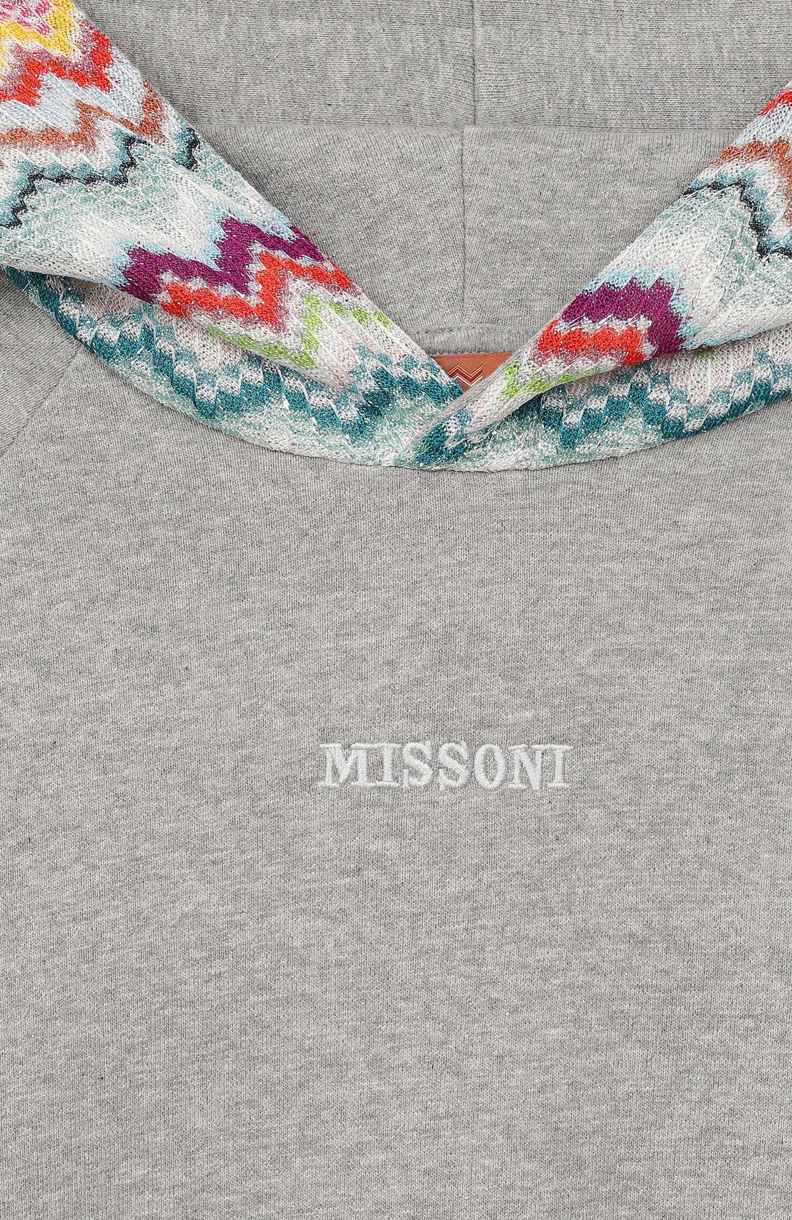 Хлопковое худи MISSONI серого цвета по цене 22500 руб., арт. MZ4B30/Z4104_001, фото 3 Хлопковое худи MISSONI, арт. MZ4B30/Z4104_001, фото 3