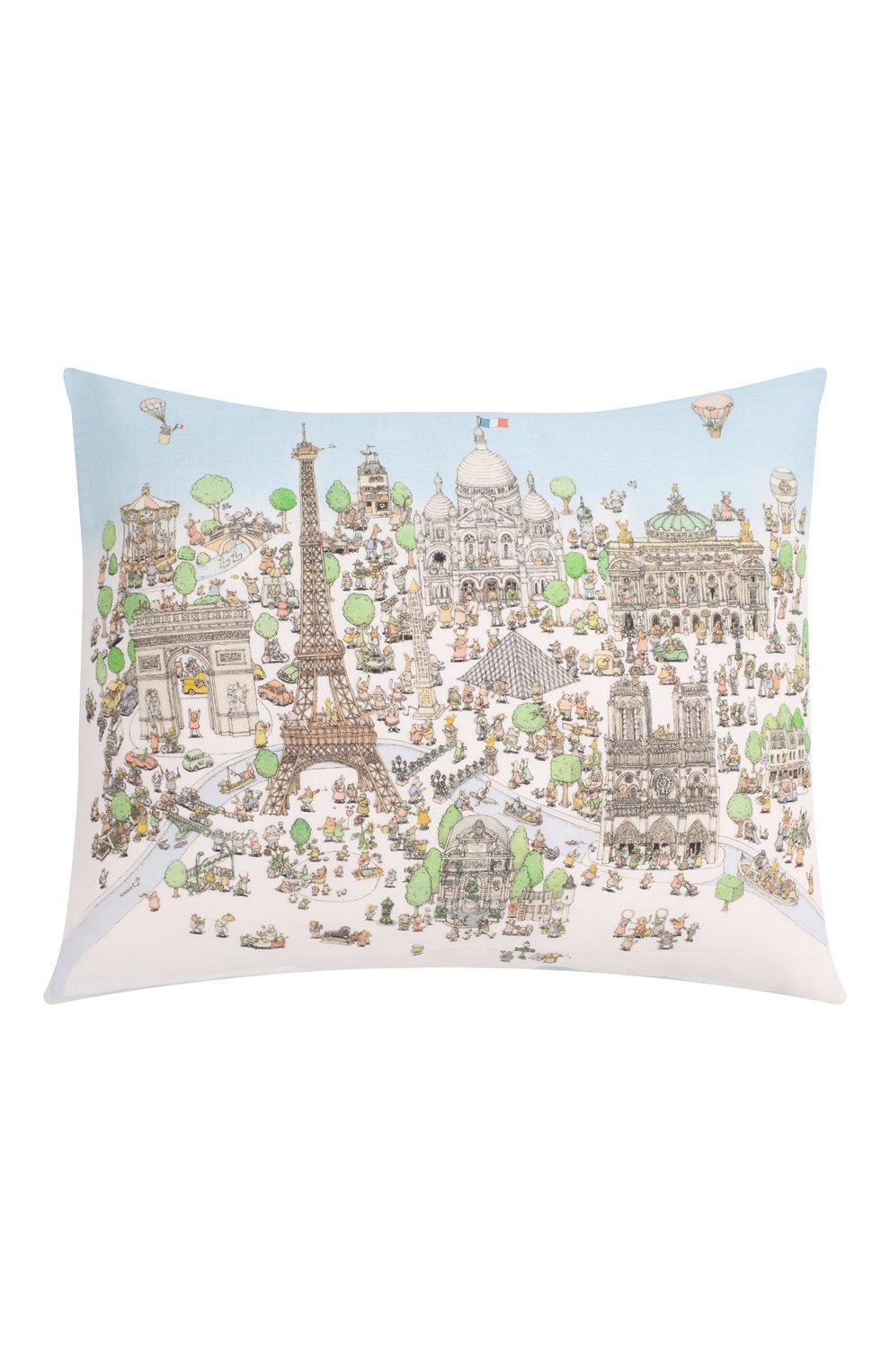 Хлопковая подушка ATELIER CHOUX белого цвета по цене 3745 руб., арт. CUSHI0N-PARIS, фото 1 Хлопковая подушка ATELIER CHOUX, арт. CUSHI0N-PARIS, фото 1