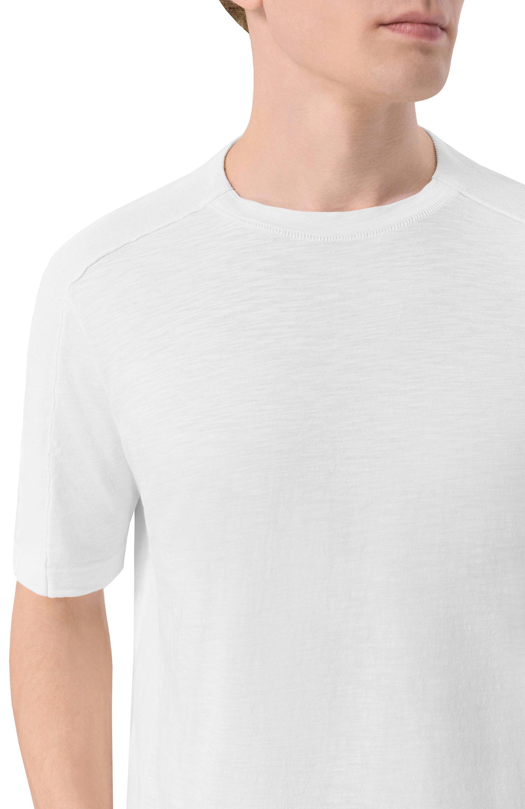 Футболка из хлопка и льна TRANSIT белого цвета по цене 19950 руб., арт. CFUTRC5400, фото 5 Футболка из хлопка и льна TRANSIT, арт. CFUTRC5400, фото 5