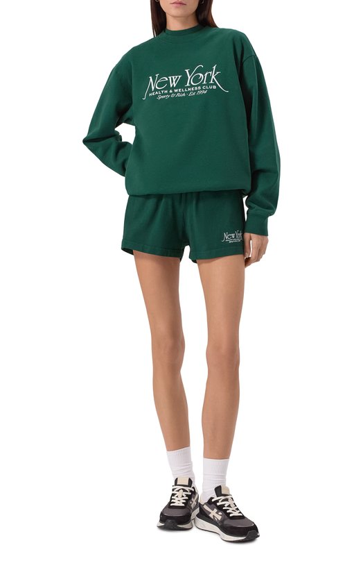 Хлопковый свитшот Sporty and Rich ST071606034GR10 Зелёный  ST071606034GR10 Фото 2