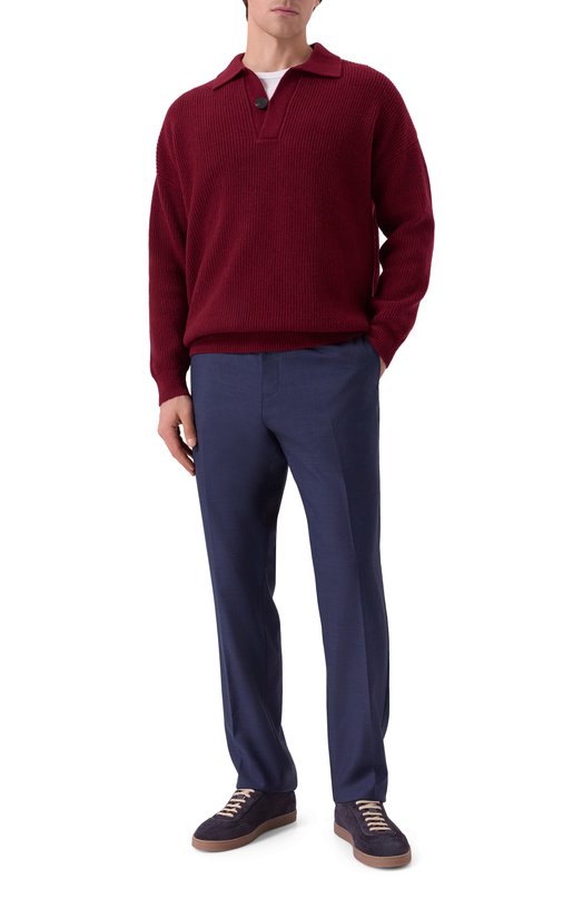 Шерстяной свитер Kiton UMM066108 Бордовый  UMM066108 Фото 2