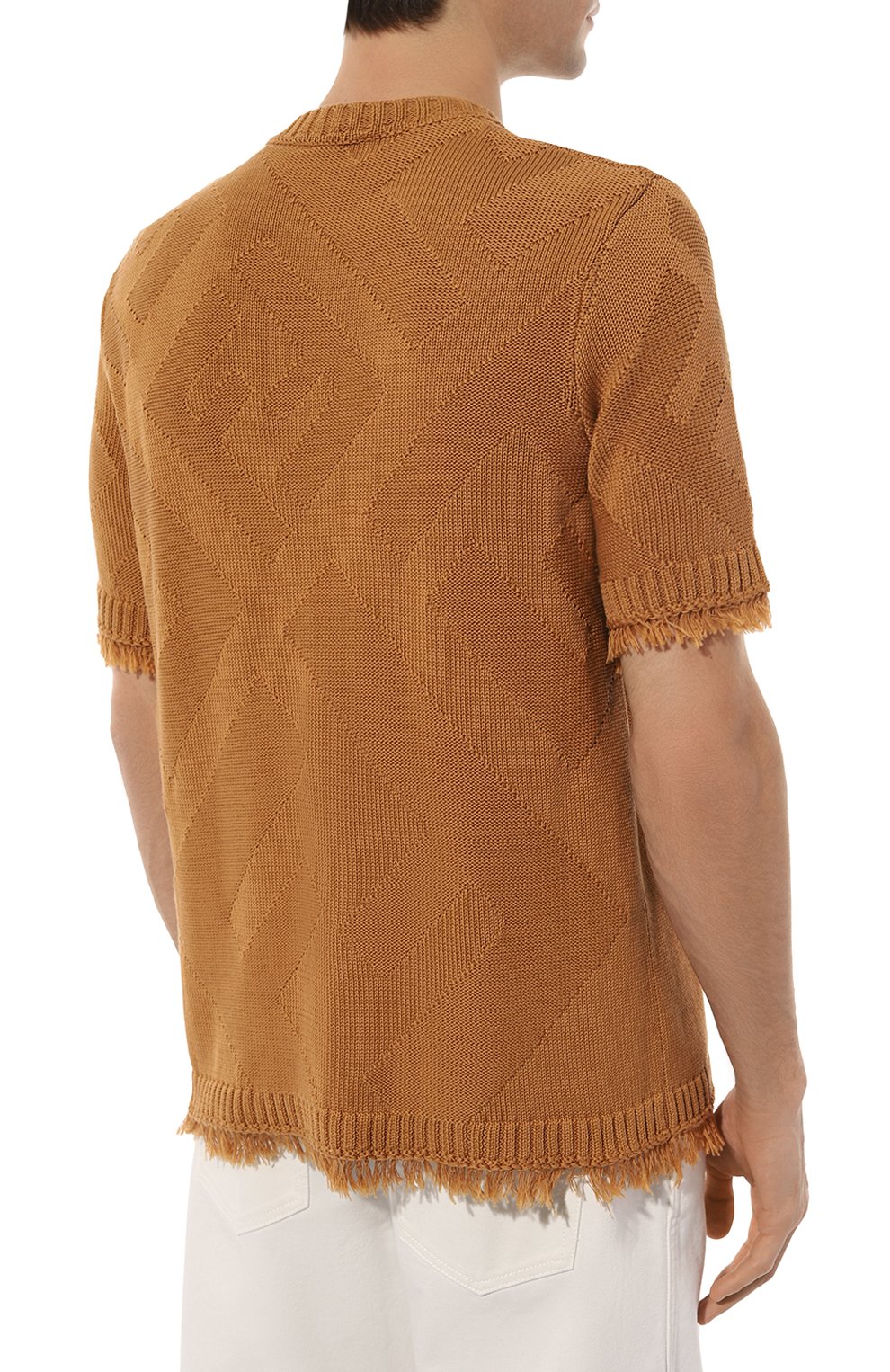 Хлопковый джемпер FENDI светло-коричневого цвета по цене 83150 руб., арт. FZX144/AN3T/F1FL0, фото 4 Хлопковый джемпер FENDI, арт. FZX144/AN3T/F1FL0, фото 4