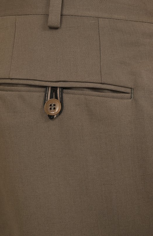 Брюки изо льна и хлопка Brioni RPC20L-PA106 Хаки  RPC20L-PA106 Фото 6
