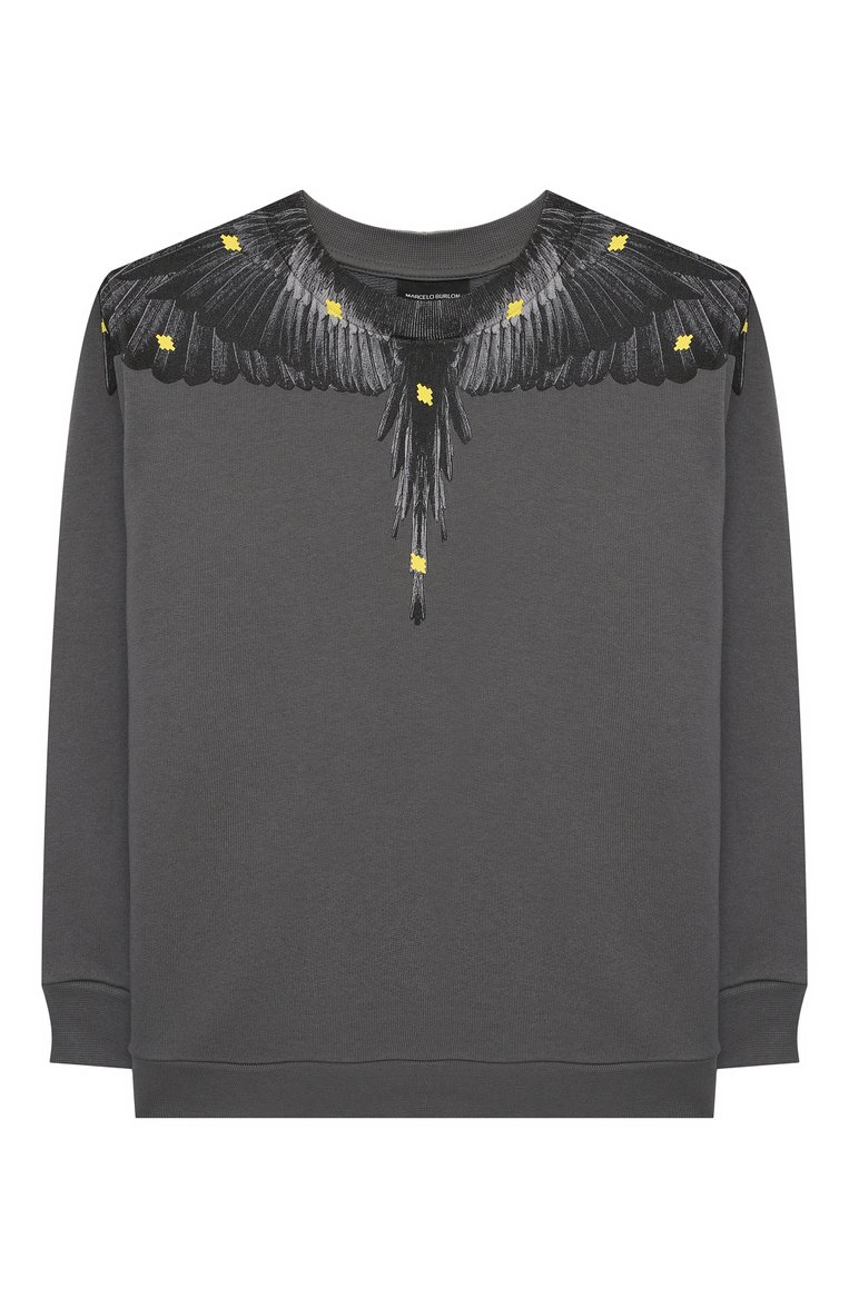 Детский хлопковый свитшот MARCELO BURLON KIDS OF MILAN темно-серого цвета, арт. 21E/B/MB/2011/0020/2-6Y | Фото 1 (Мальчики Кросс-КТ: Толстовка-одежда, Свитшот-одежда; Материал внешний: Хлопок; Рукава: Длинные; Региональные ограничения белый список (Axapta Mercury): RU; Драгоценные камни: Проставлено; Материал сплава: Проставлено; Ростовка одежда: 6 лет | 116 см)