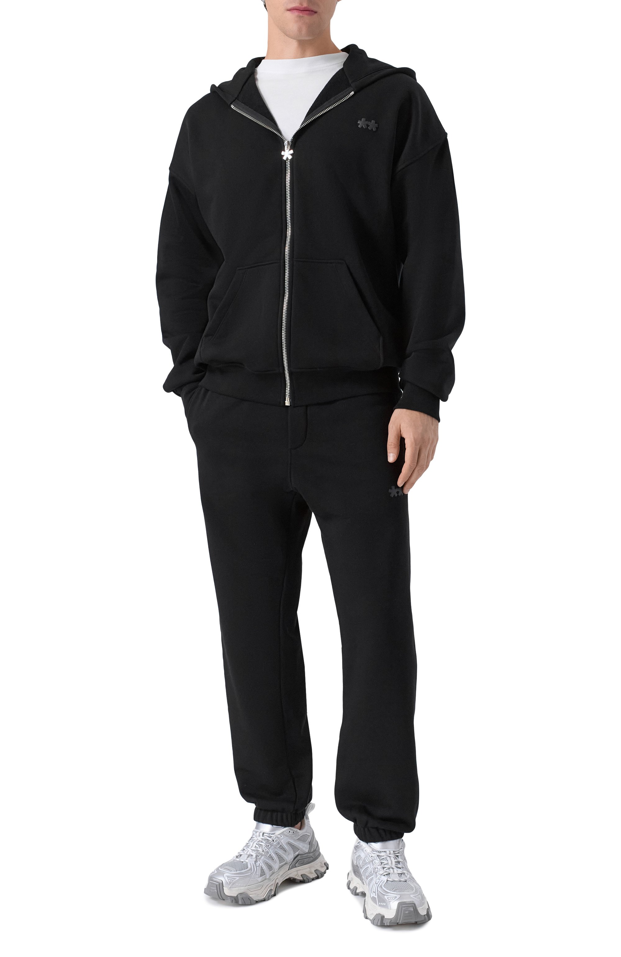 Хлопковые джоггеры COMME DES FUCKDOWN черного цвета по цене 11300 руб., арт. CFABM01734, фото 2 Хлопковые джоггеры COMME DES FUCKDOWN, арт. CFABM01734, фото 2