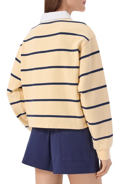 Хлопковое поло SPORTY AND RICH бежевого цвета по цене 34300 руб., арт. T000876300YE22, фото 4 Хлопковое поло SPORTY AND RICH, арт. T000876300YE22, фото 4