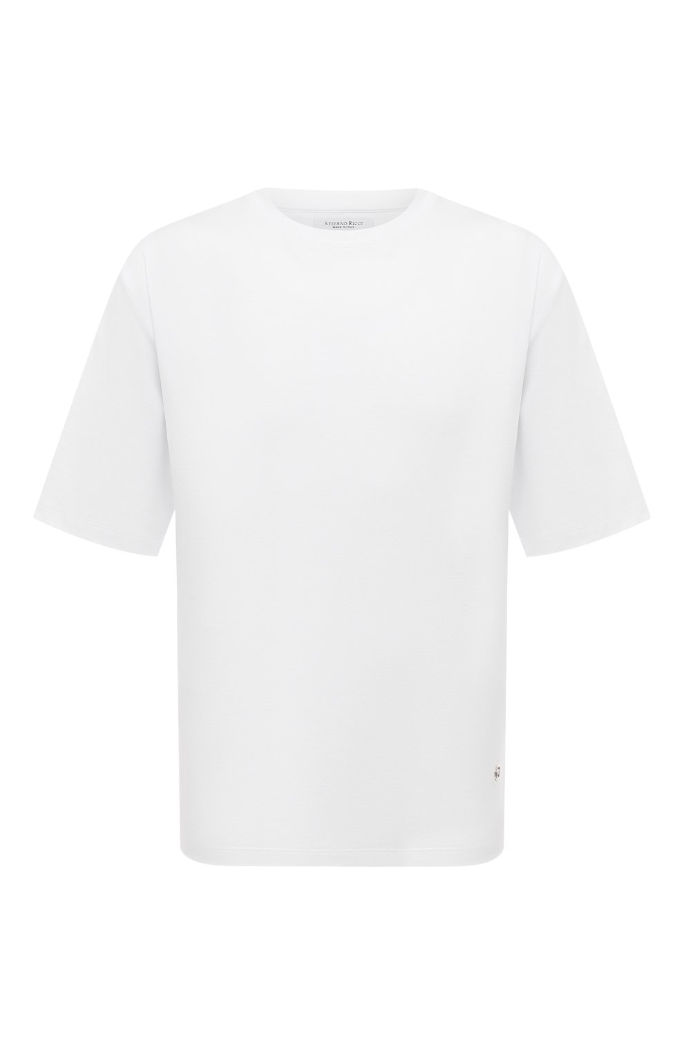 Хлопковая футболка STEFANO RICCI белого цвета по цене 37200 руб., арт. MNH4303820/LUXT, фото 1 Хлопковая футболка STEFANO RICCI, арт. MNH4303820/LUXT, фото 1