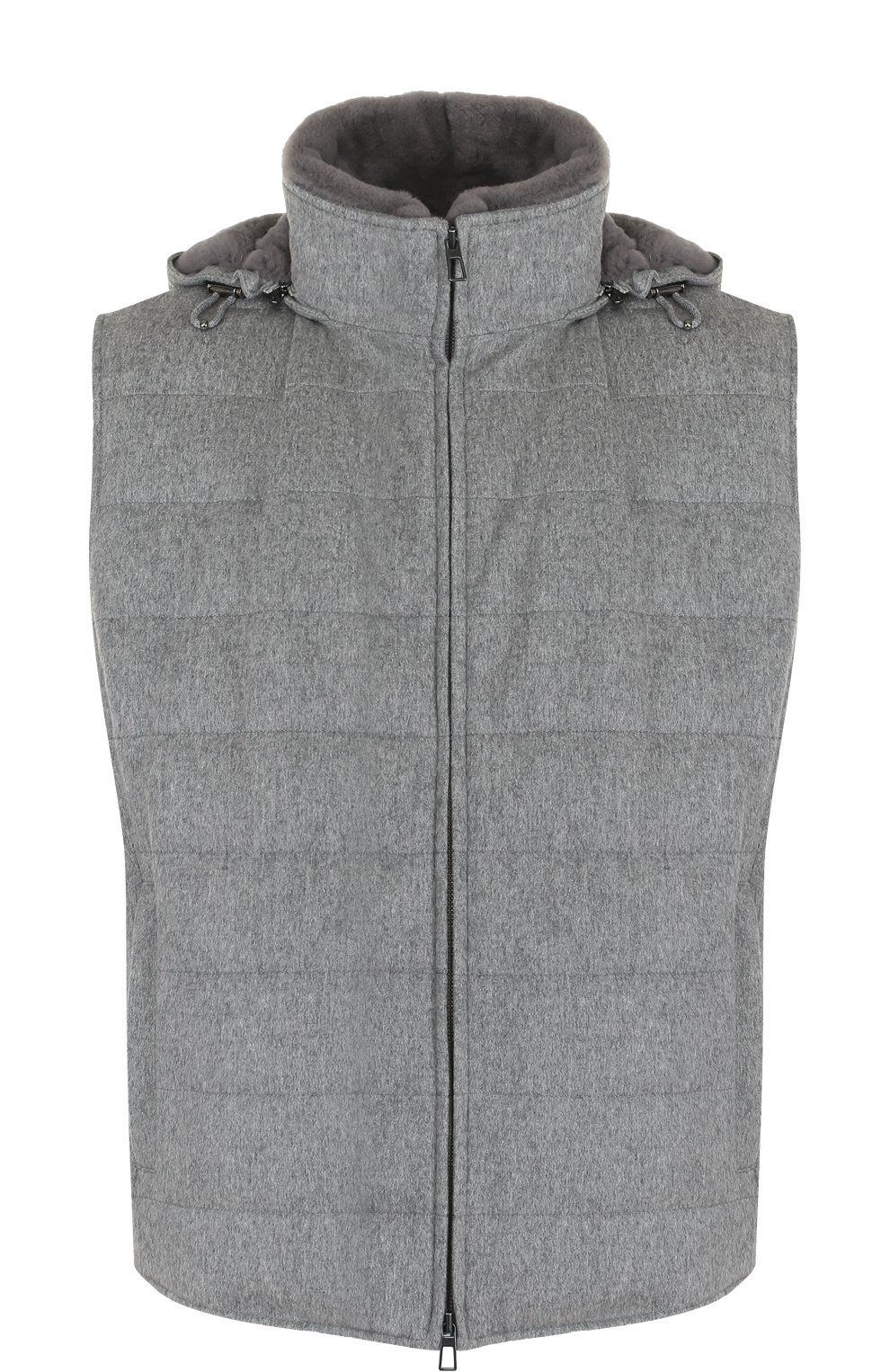 Утепленный кашемировый жилет на молнии с меховой отделкой воротника LORO PIANA, арт. FAG5100, фото 1