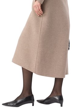 Женские кожаные туфли JIL SANDER черного цвета, арт. J15WL0056/P8024 | Фото 3 (Подошва: Плоская; Материал внешний: Натуральная кожа; Драгоценные камни: Проставлено; Материал внутренний: Натуральная кожа; Каблук тип: Kitten heel; Материал сплава: Проставлено; Каблук высота: Низкий)