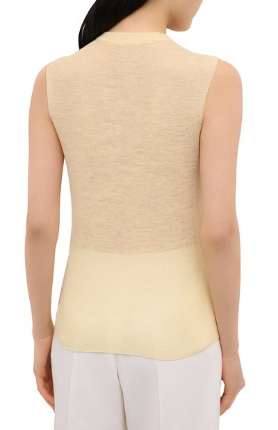 Шерстяной топ JIL SANDER желтого цвета по цене 79950 руб., арт. JSWS754303-WSY21298, фото 4 Шерстяной топ JIL SANDER, арт. JSWS754303-WSY21298, фото 4