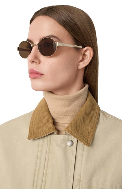 Солнцезащитные очки SAINT LAURENT золотого цвета по цене 57700 руб., арт. SL 692 004, фото 3 Солнцезащитные очки SAINT LAURENT, арт. SL 692 004, фото 3