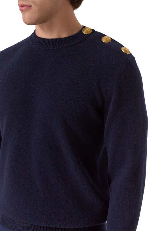 Джемпер из кашемира и шерсти Balmain FH1KD010/KI87 Синий  FH1KD010/KI87 Фото 5