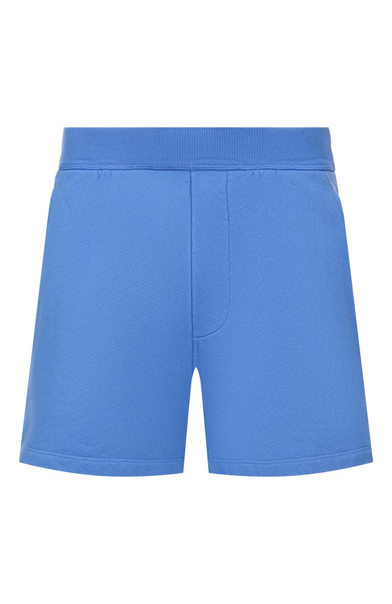 Мужские хлопковые шорты DSQUARED2 синего цвета, арт. S78MU0056/S25140 | Фото 1 (Стили: Спорт-шик; Автоматизация ТО: Проставлено; Автоматизация состава: Проставлено; Случай: Повседневный; Длина Шорты М: До колена; Принт: Без принта; Детали: Декор; Материал внешний: Хлопок)