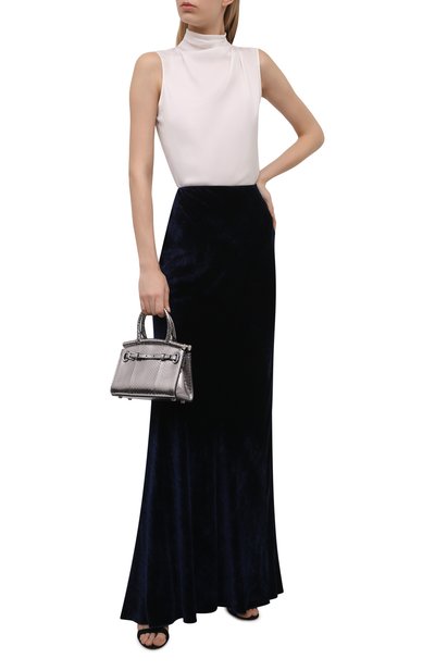 Сумка rl 50 mini из кожи змеи RALPH LAUREN серебряного цвета по цене 276500 руб., арт. 435856488, фото 3 Сумка rl 50 mini из кожи змеи RALPH LAUREN, арт. 435856488, фото 3