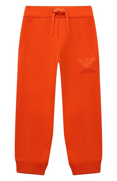Хлопковые джоггеры EMPORIO ARMANI оранжевого цвета по цене 17950 руб., арт. 6L4PJ7/4J5GZ, фото 1 Хлопковые джоггеры EMPORIO ARMANI, арт. 6L4PJ7/4J5GZ, фото 1