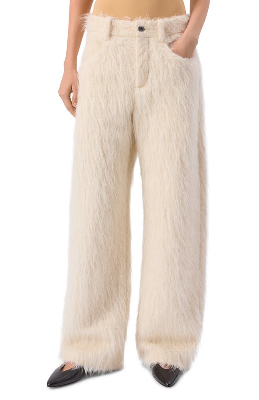 Шерстяные брюки Brunello Cucinelli MG540P9108 Кремовый  MG540P9108 Фото 3