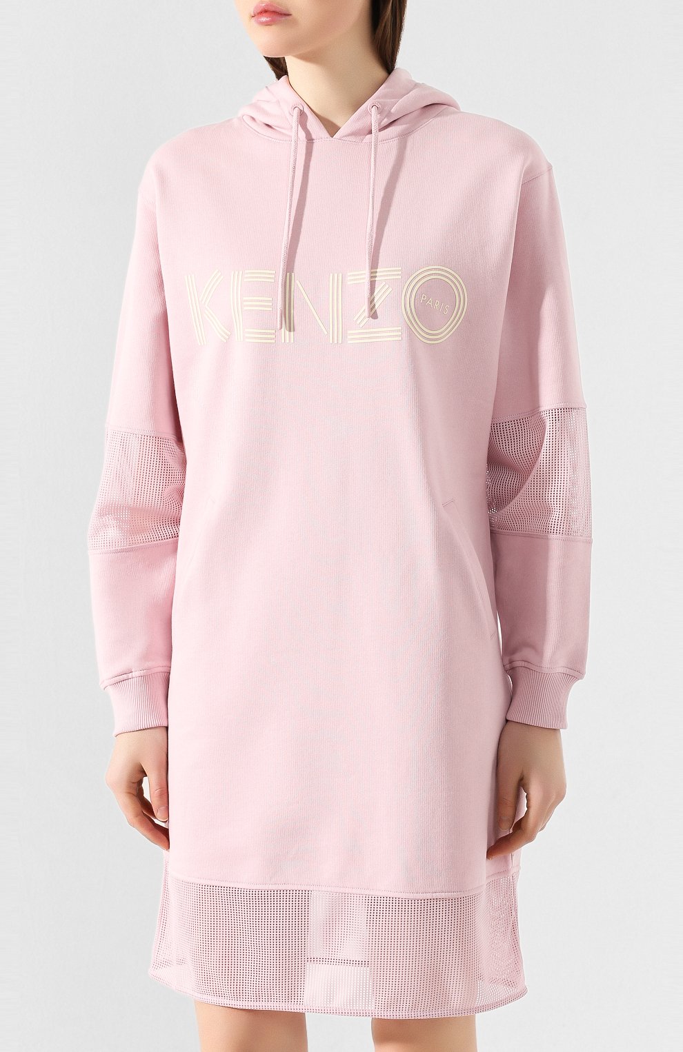 Хлопковое платье KENZO светло-розового цвета по цене 42400 руб., арт. FA52R0747952, фото 3 Хлопковое платье KENZO, арт. FA52R0747952, фото 3