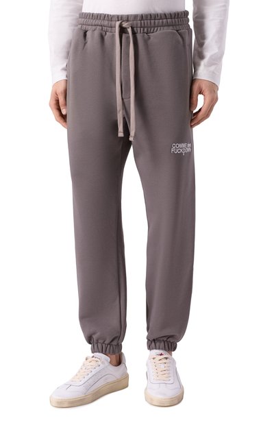 Хлопковые джоггеры COMME DES FUCKDOWN серого цвета по цене 10350 руб., арт. CFABM01728, фото 3 Хлопковые джоггеры COMME DES FUCKDOWN, арт. CFABM01728, фото 3