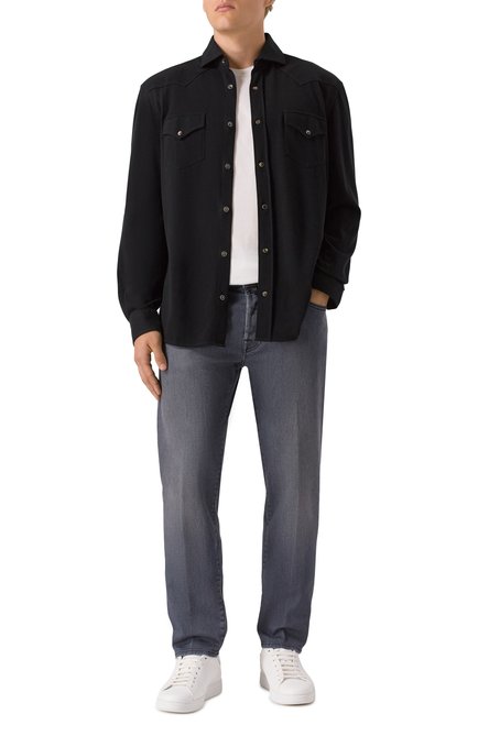 Мужская хлопковая рубашка BRUNELLO CUCINELLI, арт. ME854B2268
