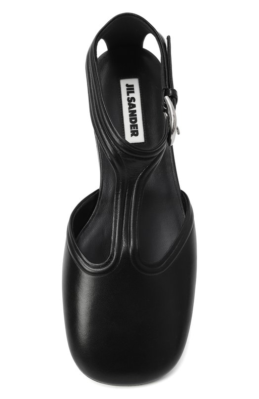 Кожаные балетки Mary Jane Jil Sander J16WP0131-P8226 Чёрный  J16WP0131-P8226 Фото 6