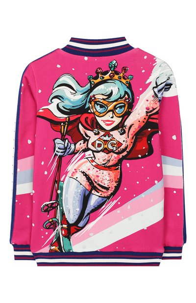 Хлопковый кардиган DOLCE & GABBANA фуксия цвета по цене 29700 руб., арт. L5JWU0/G7TSX/8-14, фото 2 Хлопковый кардиган DOLCE & GABBANA, арт. L5JWU0/G7TSX/8-14, фото 2