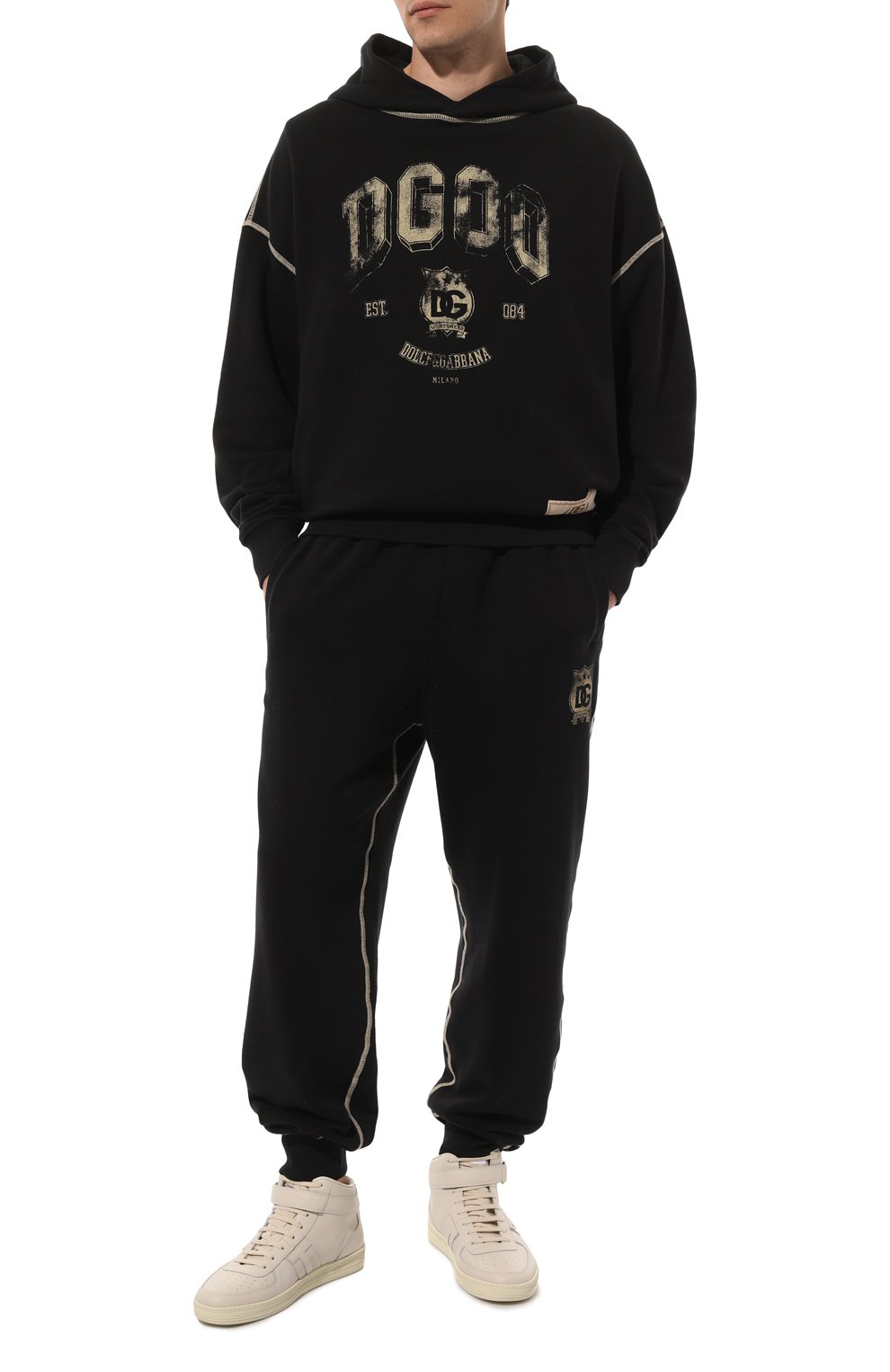 Хлопковое худи DOLCE & GABBANA черного цвета по цене 77700 руб., арт. G9AJAT/G7NQC, фото 2 Хлопковое худи DOLCE & GABBANA, арт. G9AJAT/G7NQC, фото 2