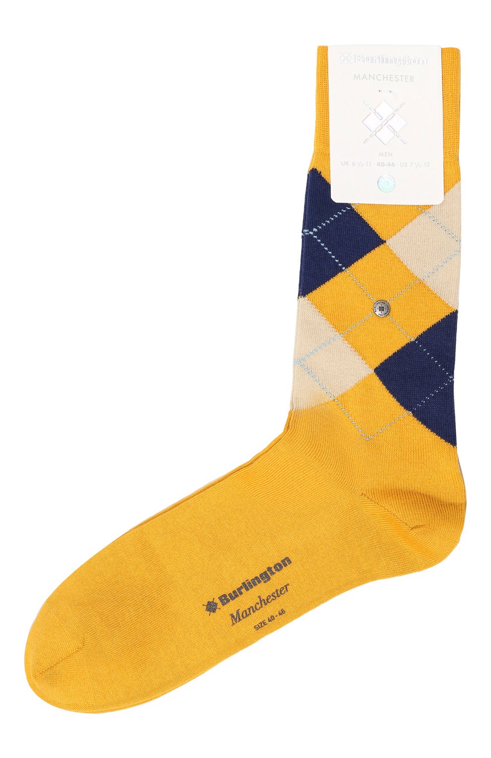 Хлопковые носки BURLINGTON желтого цвета по цене 2480 руб., арт. 21088, фото 1 Хлопковые носки BURLINGTON, арт. 21088, фото 1