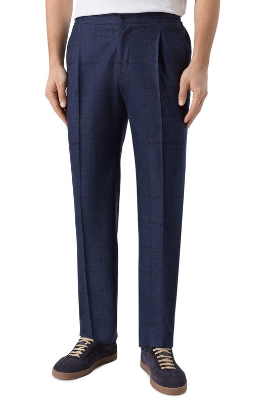 Шерстяные брюки Kiton UPN01K0127G04 Синий  UPN01K0127G04 Фото 3