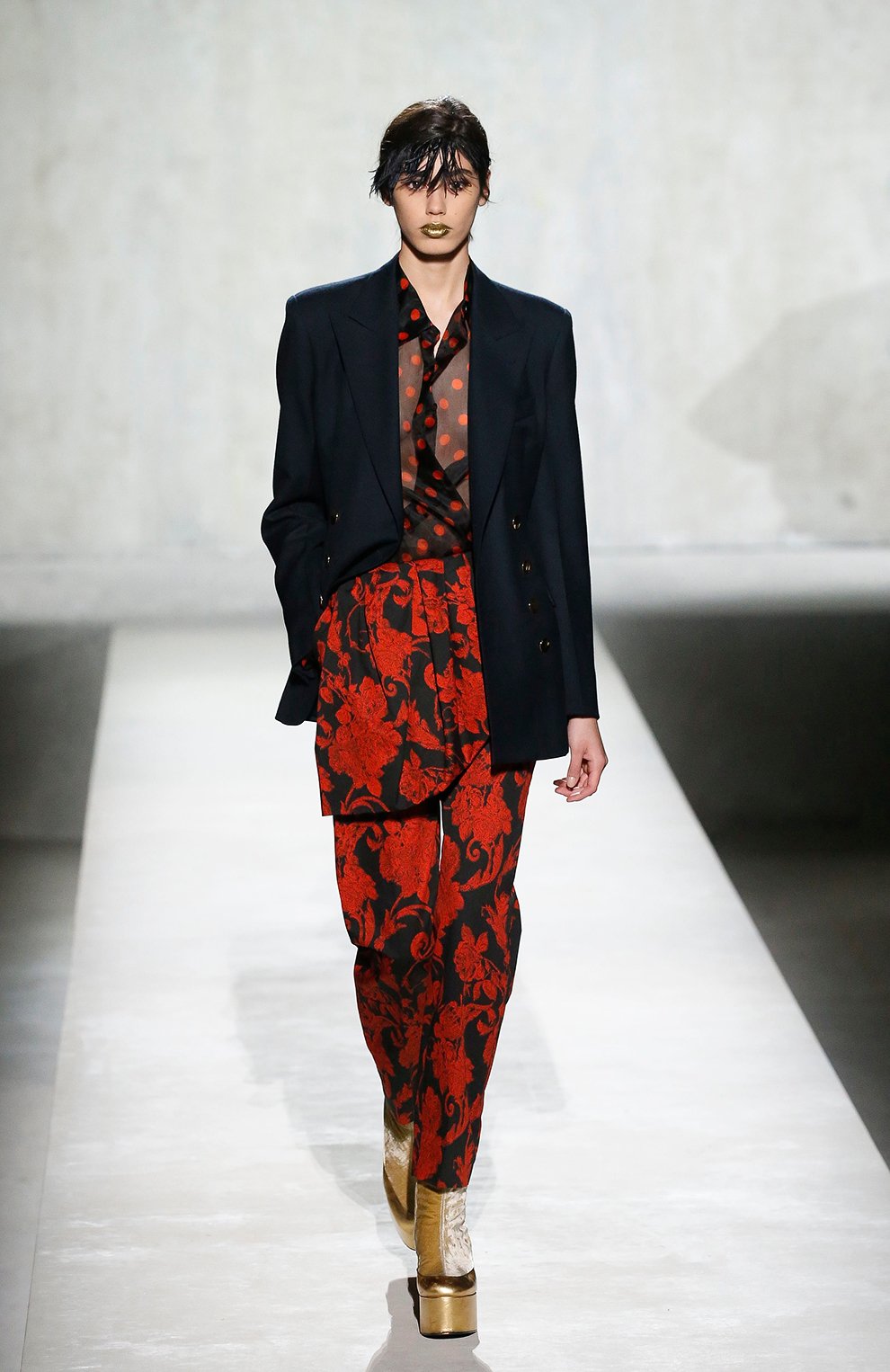 Шерстяной жакет DRIES VAN NOTEN темно-синего цвета по цене 121000 руб., арт. 201-10454-9187, фото 6 Шерстяной жакет DRIES VAN NOTEN, арт. 201-10454-9187, фото 6