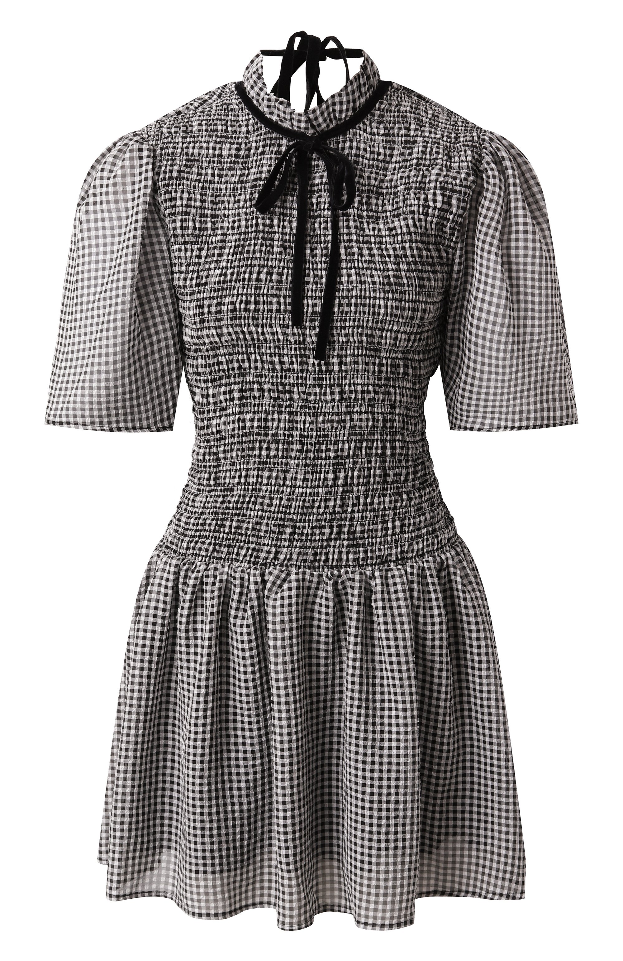 Платье GANNI черно-белого цвета по цене 41200 руб., арт. W0034/6813, фото 1 Платье GANNI, арт. W0034/6813, фото 1