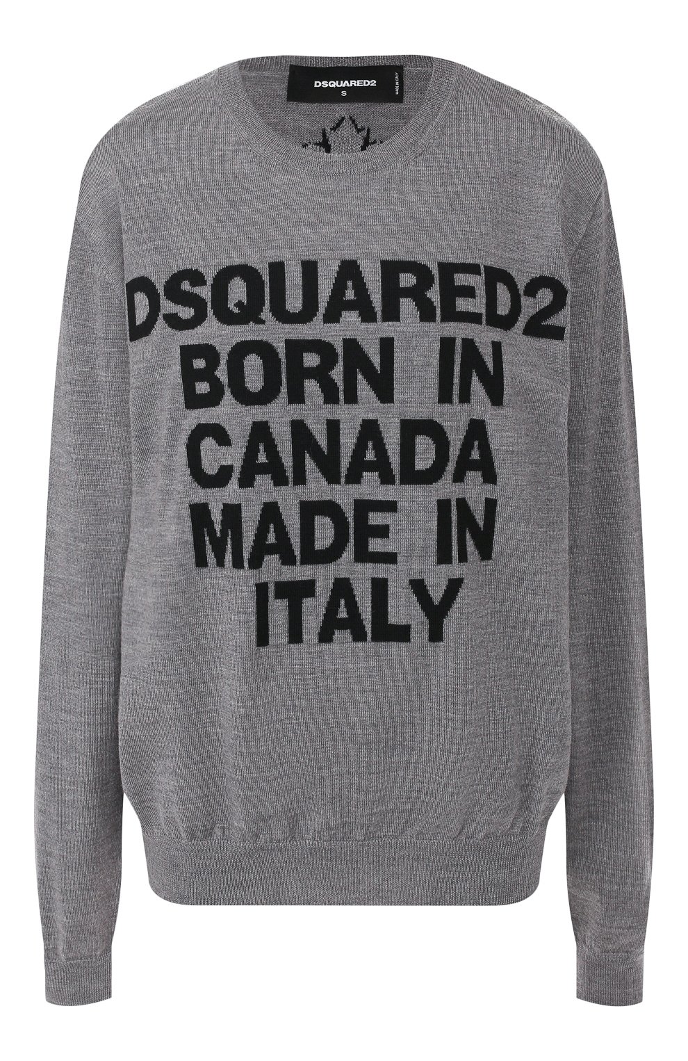 Шерстяной пуловер DSQUARED2 серого цвета по цене 53250 руб., арт. S75HA0893/S16799, фото 1 Шерстяной пуловер DSQUARED2, арт. S75HA0893/S16799, фото 1