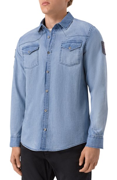 Джинсовая рубашка AERONAUTICA MILITARE голубого цвета по цене 25500 руб., арт. 251CA1281CT3527, фото 3 Джинсовая рубашка AERONAUTICA MILITARE, арт. 251CA1281CT3527, фото 3