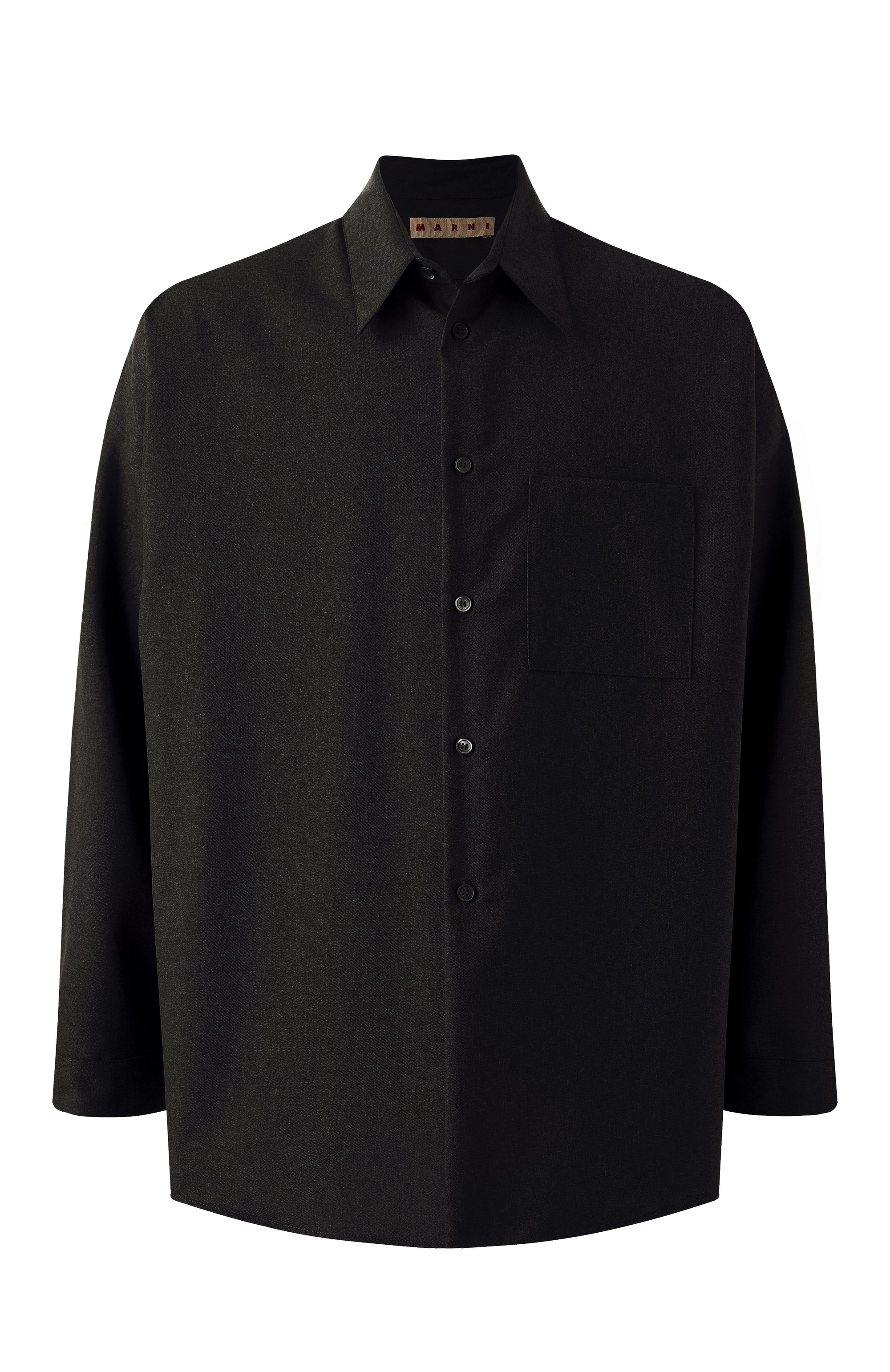 Шерстяная рубашка MARNI черного цвета по цене 75750 руб., арт. CUMU0061A3/TW839, фото 1 Шерстяная рубашка MARNI, арт. CUMU0061A3/TW839, фото 1