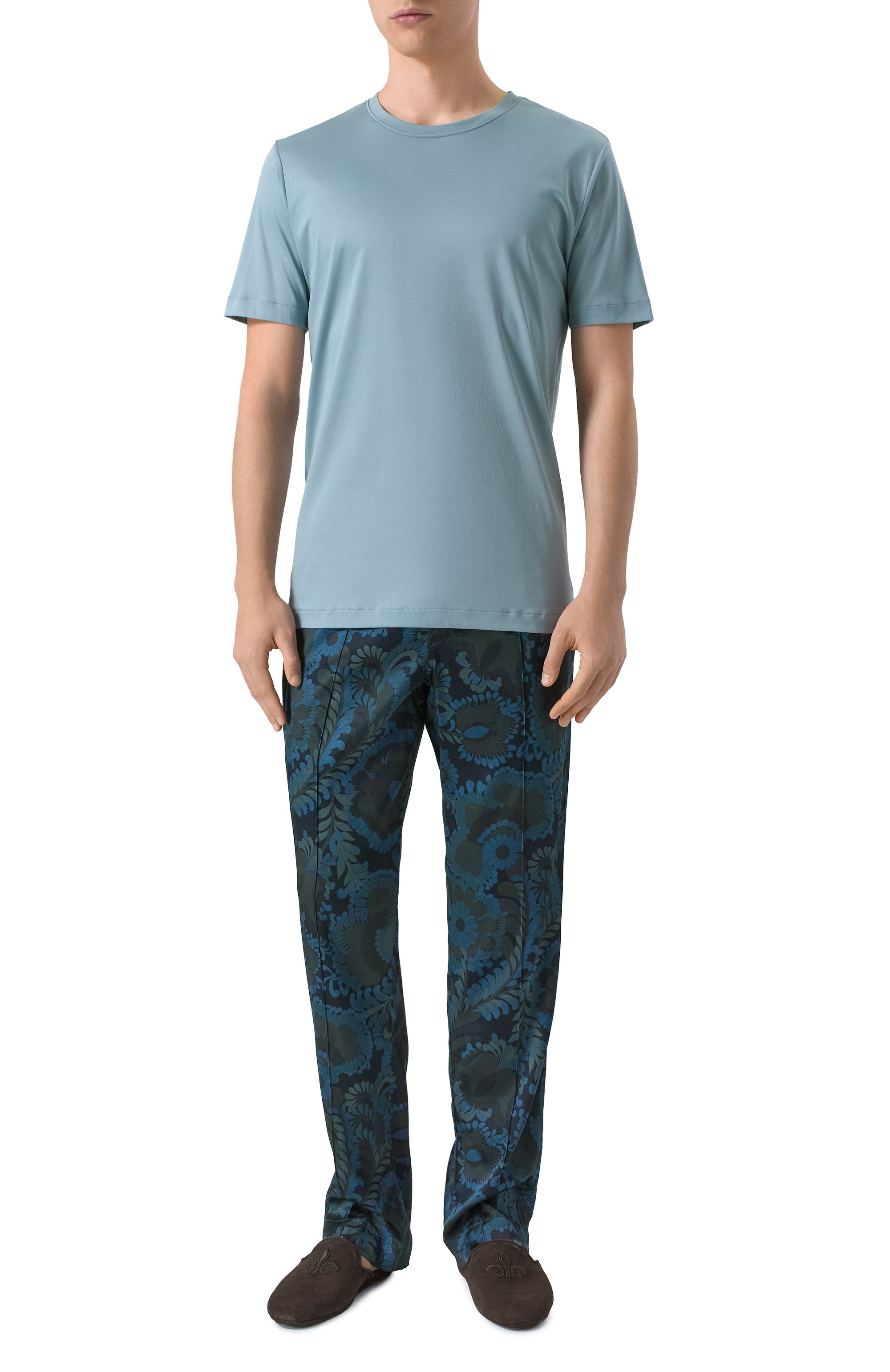 Шелковые домашние брюки TOM FORD темно-синего цвета по цене 130500 руб., арт. T4H20164, фото 2 Шелковые домашние брюки TOM FORD, арт. T4H20164, фото 2