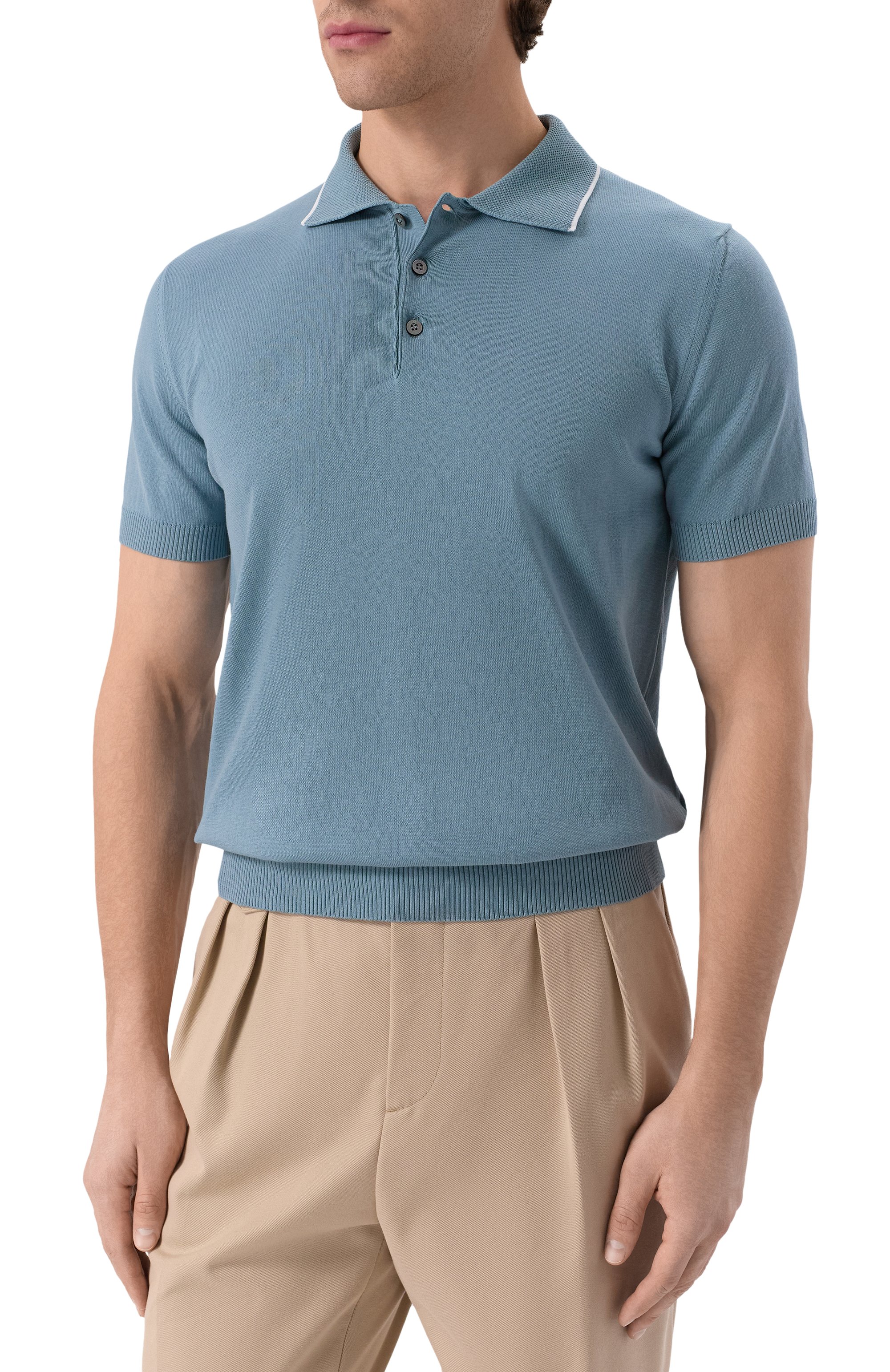 Хлопковое поло CANALI, арт. C1053/MK02261, фото 3