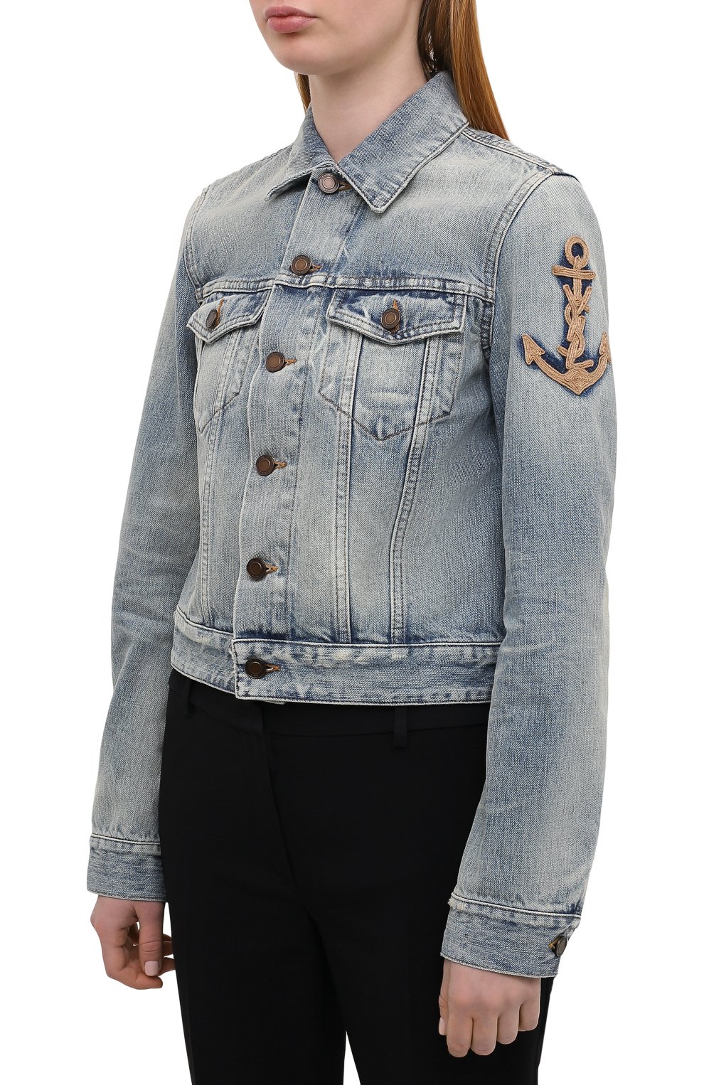 Джинсовая куртка SAINT LAURENT голубого цвета по цене 138500 руб., арт. 653464/Y864L, фото 3 Джинсовая куртка SAINT LAURENT, арт. 653464/Y864L, фото 3