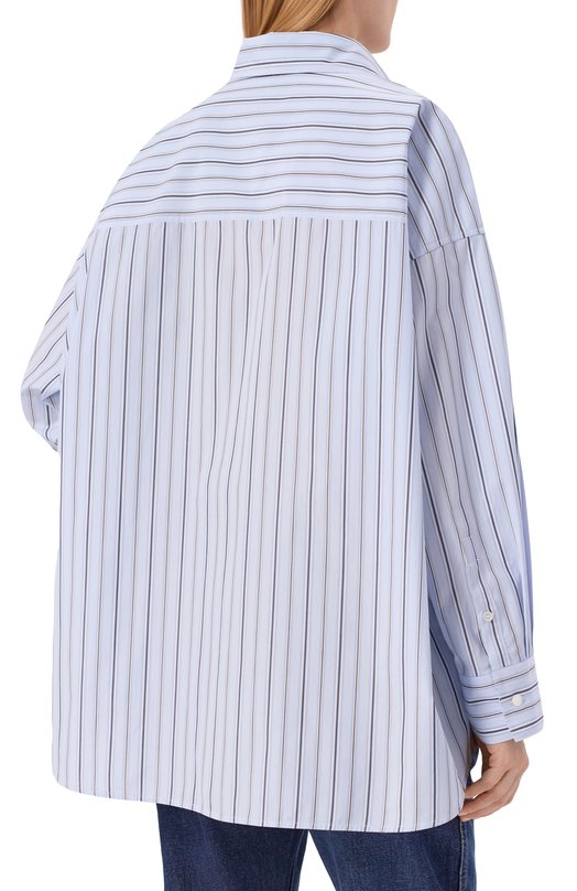 Хлопковая рубашка Weekend Max Mara AM0UR Голубой  AM0UR Фото 4