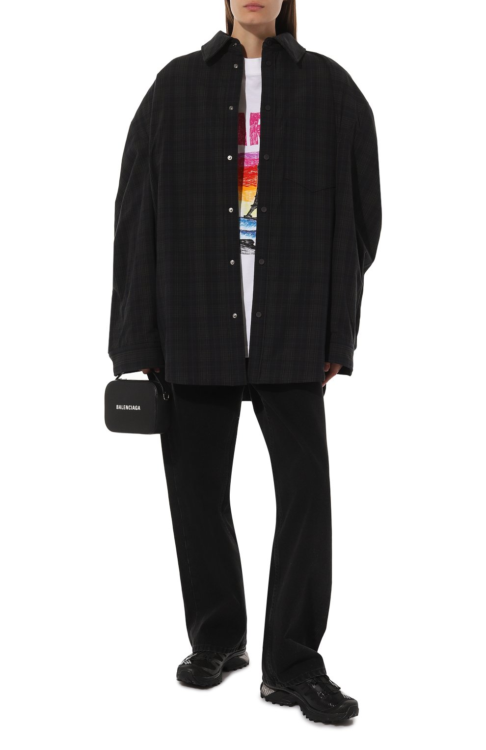 Хлопковая рубашка BALENCIAGA черного цвета по цене 243500 руб., арт. 751728/T0M17, фото 2 Хлопковая рубашка BALENCIAGA, арт. 751728/T0M17, фото 2