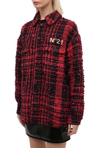 Куртка из хлопка и шерсти N21 красного цвета по цене 87450 руб., арт. 20I N2P0/0041/1052, фото 3 Куртка из хлопка и шерсти N21, арт. 20I N2P0/0041/1052, фото 3