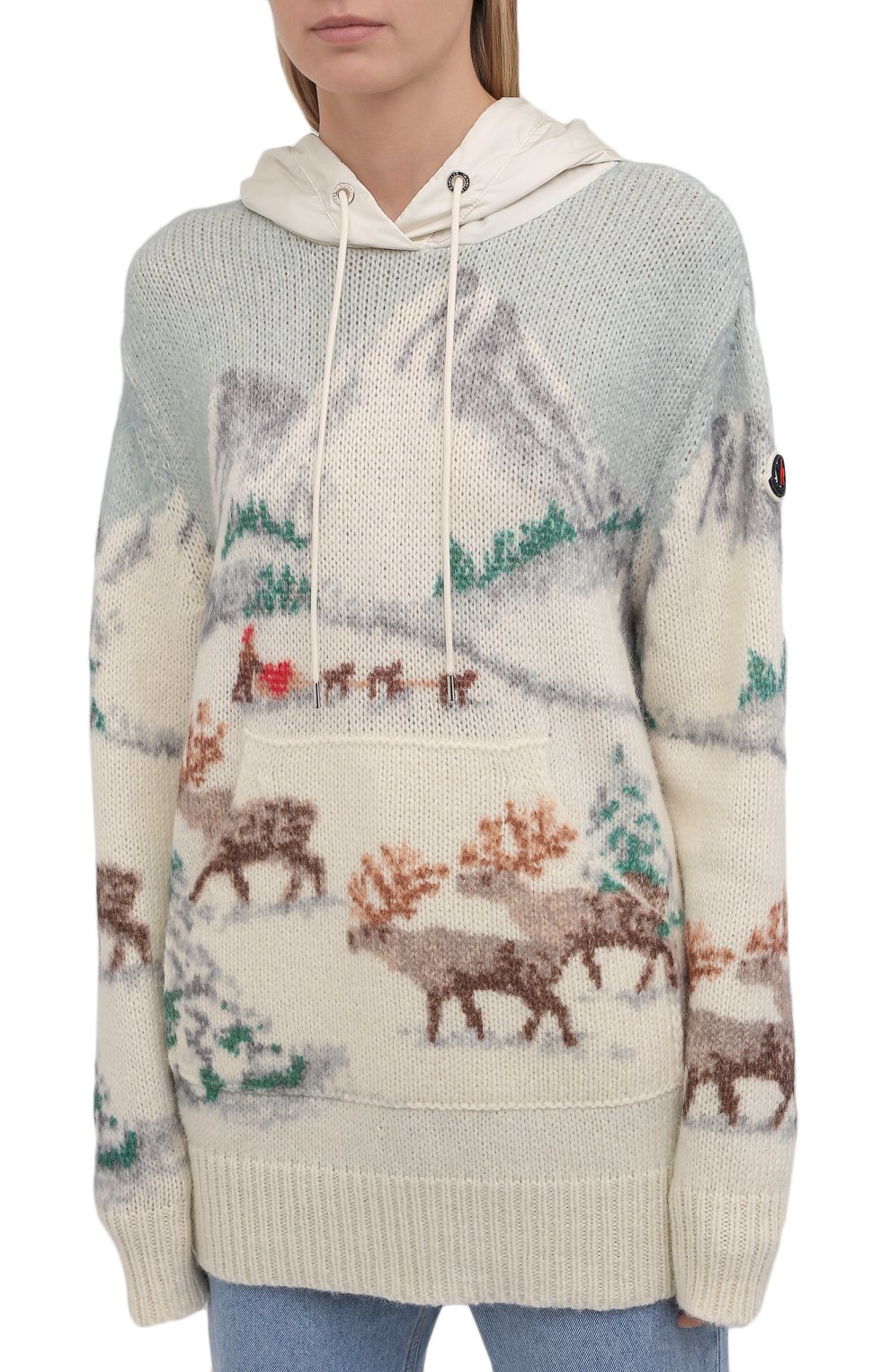 Шерстяное худи MONCLER разноцветного цвета по цене 84400 руб., арт. G2-093-9G000-03-M1224, фото 3 Шерстяное худи MONCLER, арт. G2-093-9G000-03-M1224, фото 3