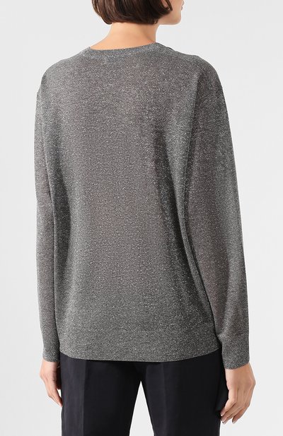 Пуловер из вискозы DRIES VAN NOTEN серебряного цвета по цене 62500 руб., арт. 201-31220-9700, фото 4 Пуловер из вискозы DRIES VAN NOTEN, арт. 201-31220-9700, фото 4