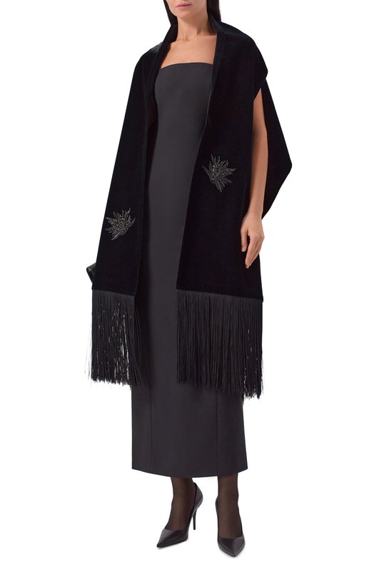 Бархатная накидка YANINA T-3092A Чёрный  T-3092A Фото 2