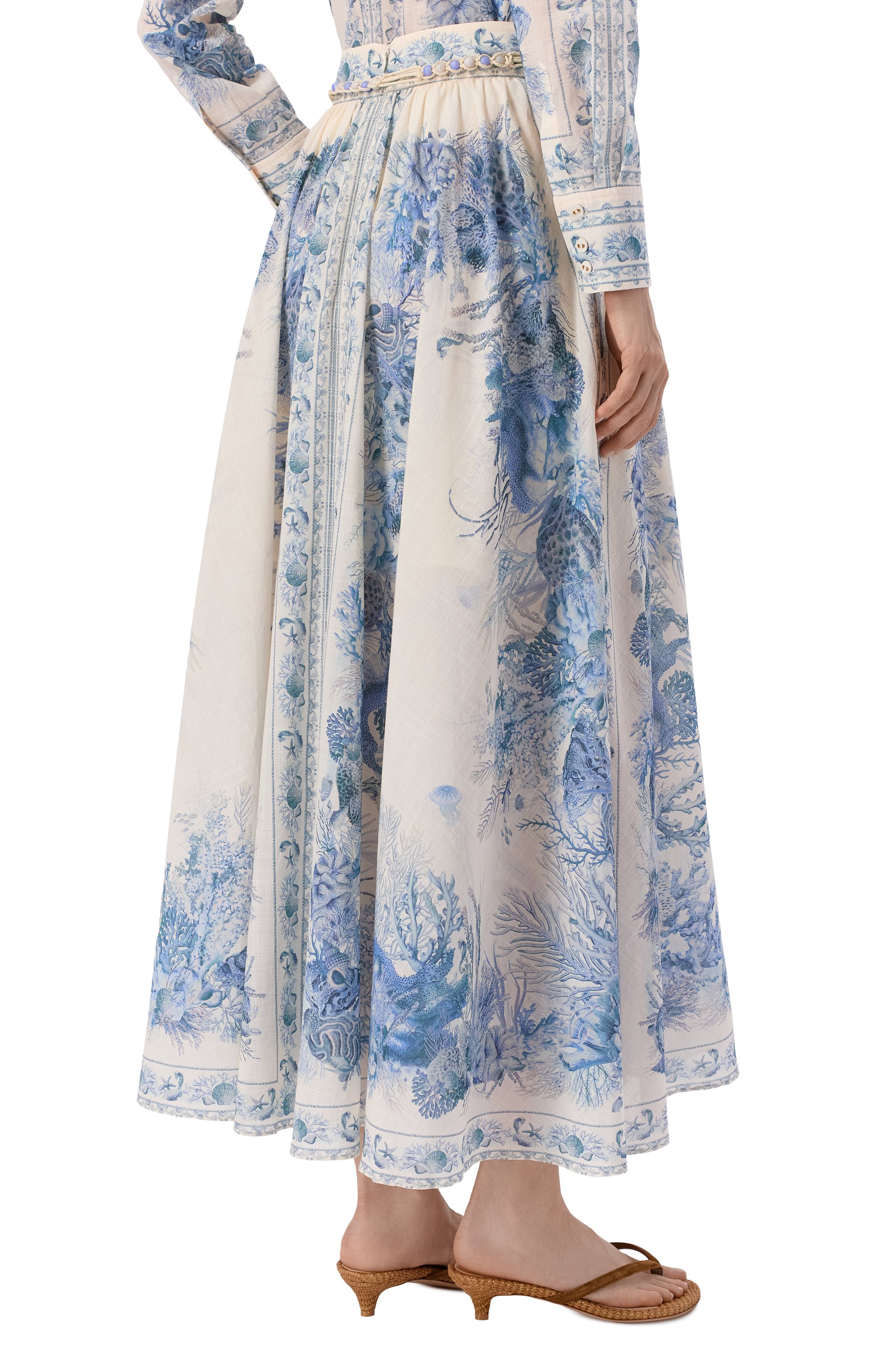 Хлопковая юбка ZIMMERMANN голубого цвета по цене 152500 руб., арт. 5851SRS262, фото 4 Хлопковая юбка ZIMMERMANN, арт. 5851SRS262, фото 4