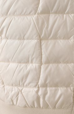 Женский комбинированный кардиган MONCLER кремового цвета, арт. 9B510-00-A9018 | Фото 6 (Материал сплава: Проставлено; Материал подклада: Синтетический материал; Рукава: Длинные; Материал утеплителя: Пух и перо; Драгоценные камни: Проставлено; Длина (для топов): Стандартные; Материал внешний: Шерсть, Синтетический материал; Женское Кросс-КТ: Кардиган-одежда; Стили: Кэжуэл)