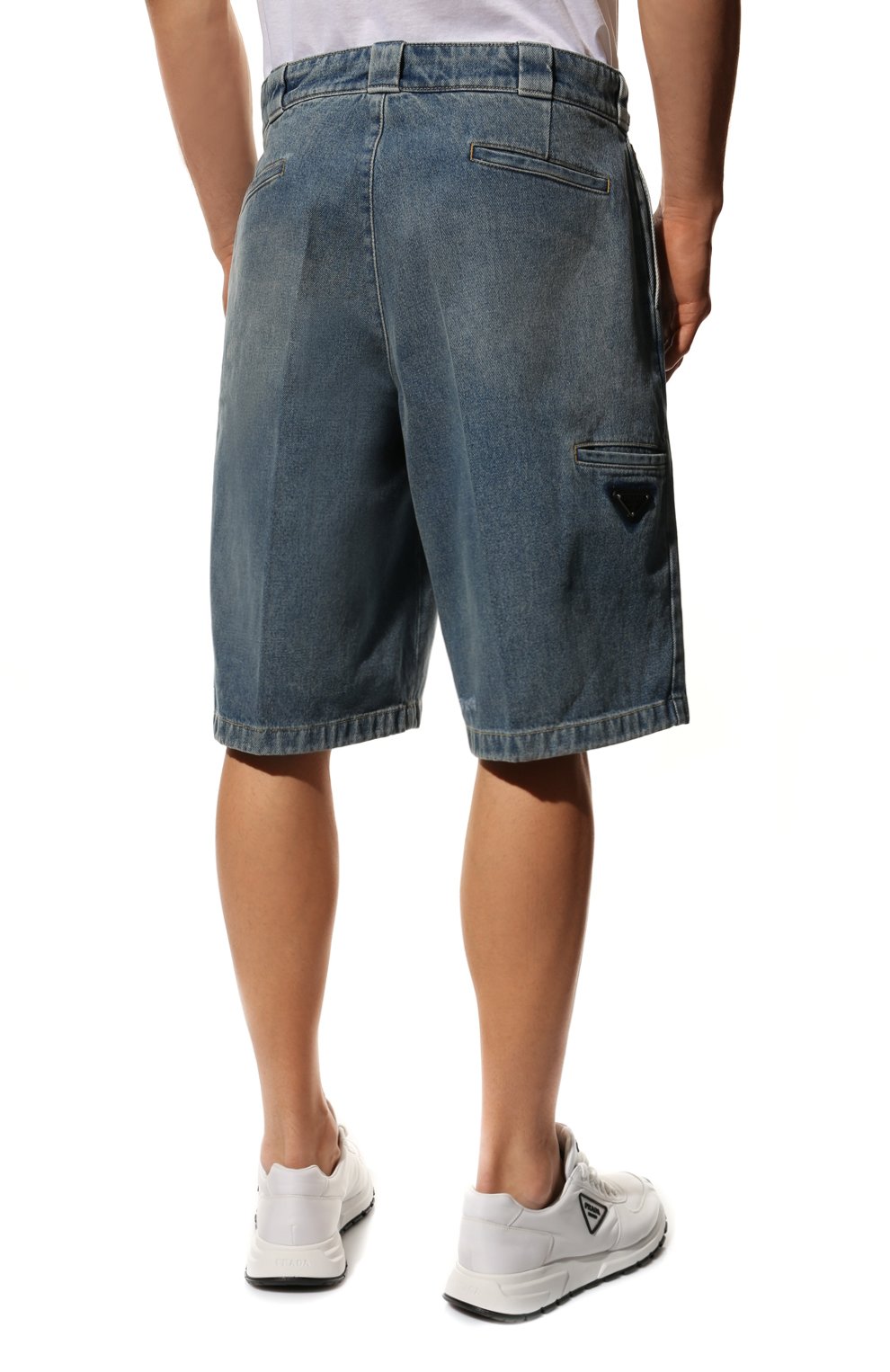 Джинсовые шорты PRADA, арт. GEP338-1ZAB-F0008-212, фото 4