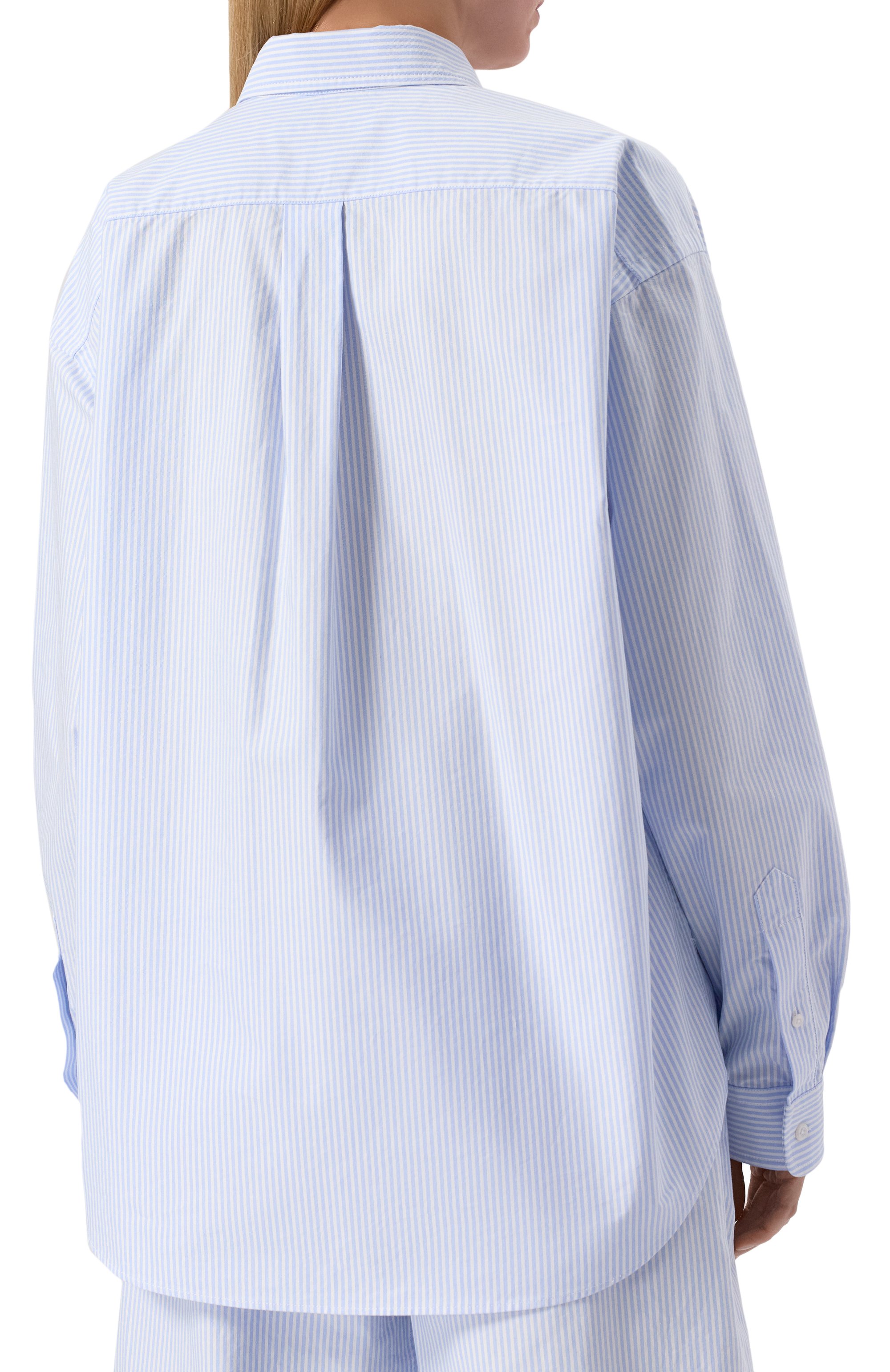 Хлопковая рубашка ALEXANDERWANG.T голубого цвета по цене 59150 руб., арт. 4WC2251013, фото 4 Хлопковая рубашка ALEXANDERWANG.T, арт. 4WC2251013, фото 4