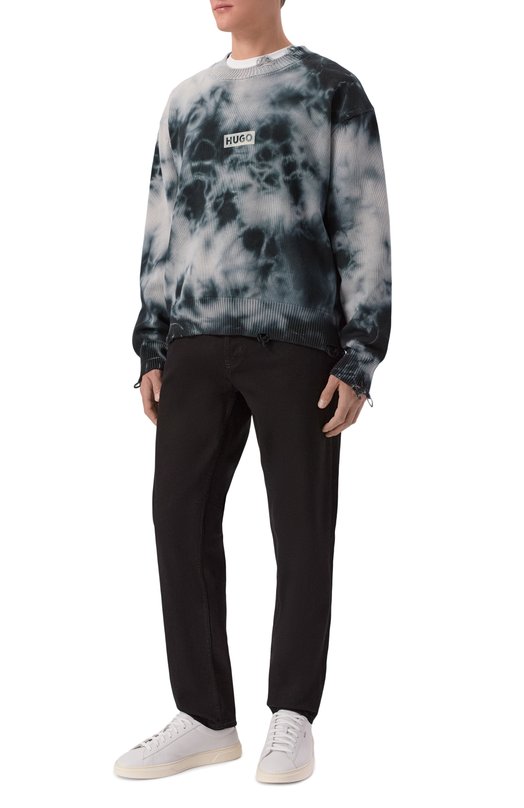 Хлопковый свитер HUGO Blue 50553584 Серый  50553584 Фото 2