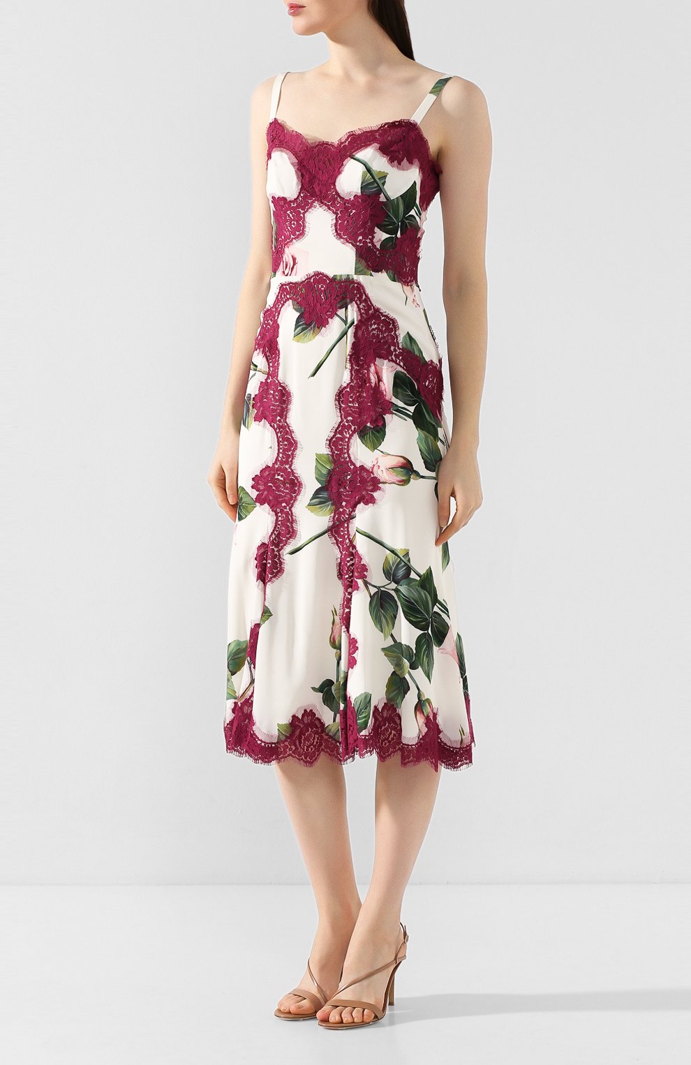  Платье из смеси шелка и хлопка DOLCE & GABBANA, арт. F6YU8T/FSAZD, фото 3