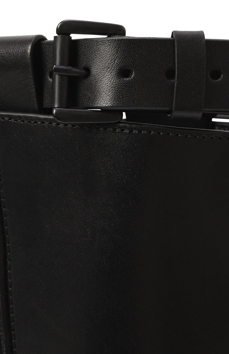 Женские кожаные сапоги stan ANN DEMEULEMEESTER черного цвета, арт. B0010078/LT046 | Фото 7 (Высота голенища: Средние; Материал внешний: Натуральная кожа; Материал внутренний: Натуральная кожа; Каблук высота: Низкий; Подошва: Платфо�рма; Каблук тип: Устойчивый; Материал утеплителя: Без утеплителя)