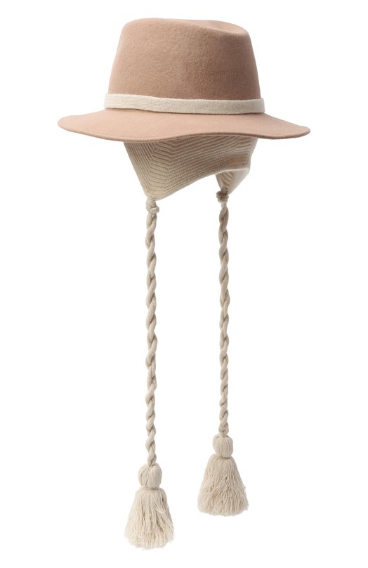 Шерстяная шляпа Agnona AK1006YE/U1124E Бежевый  AK1006YE/U1124E Фото 2